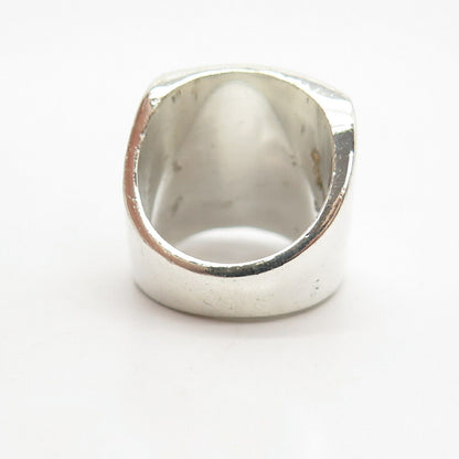 925 Sterling Silver Vintage Hammered Finish Statement Ring Size 6