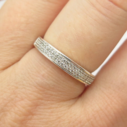 925 Sterling Silver CZ Wedding Band Ring