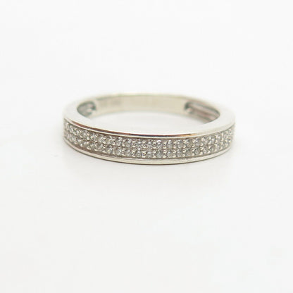 925 Sterling Silver CZ Wedding Band Ring