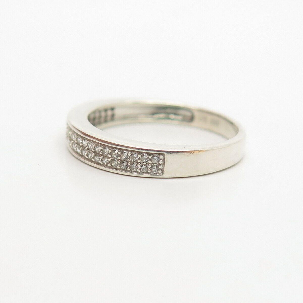 925 Sterling Silver CZ Wedding Band Ring