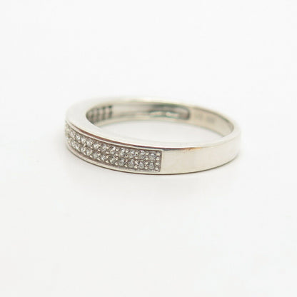 925 Sterling Silver CZ Wedding Band Ring