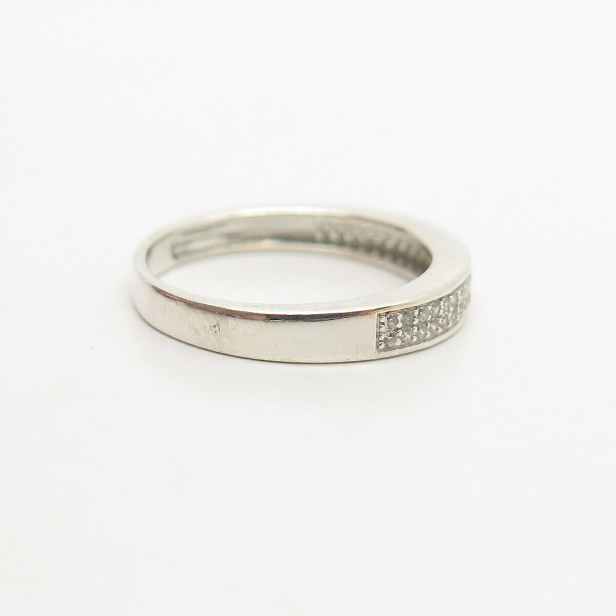 925 Sterling Silver CZ Wedding Band Ring