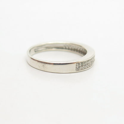 925 Sterling Silver CZ Wedding Band Ring