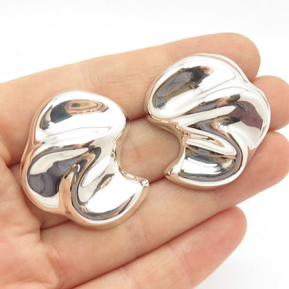 925 Sterling Silver Vintage Mexico Modernist Earrings