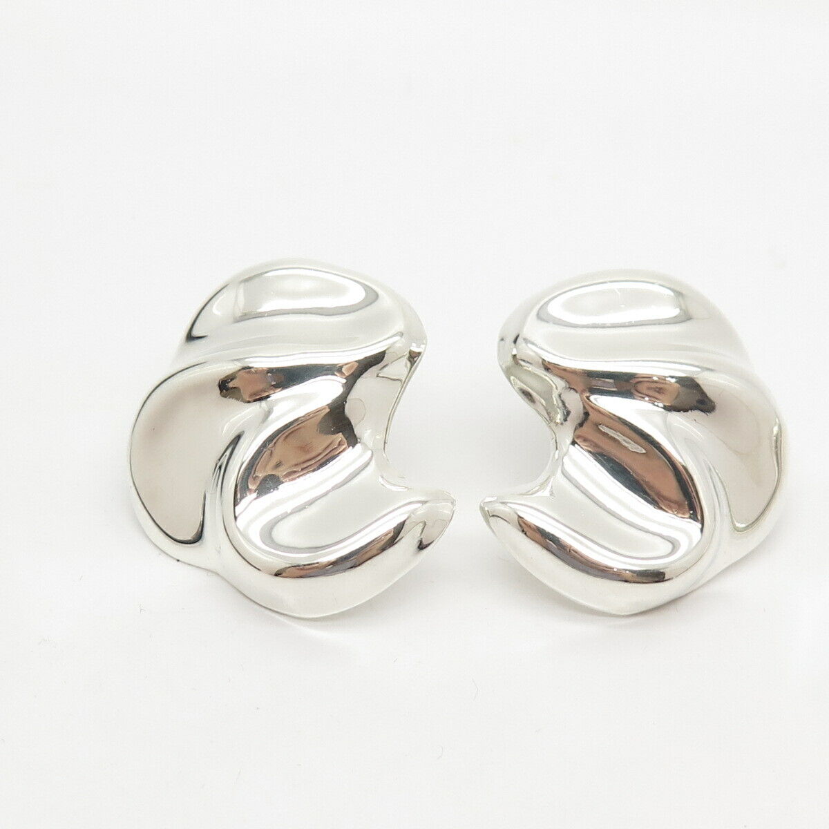 925 Sterling Silver Vintage Mexico Modernist Earrings