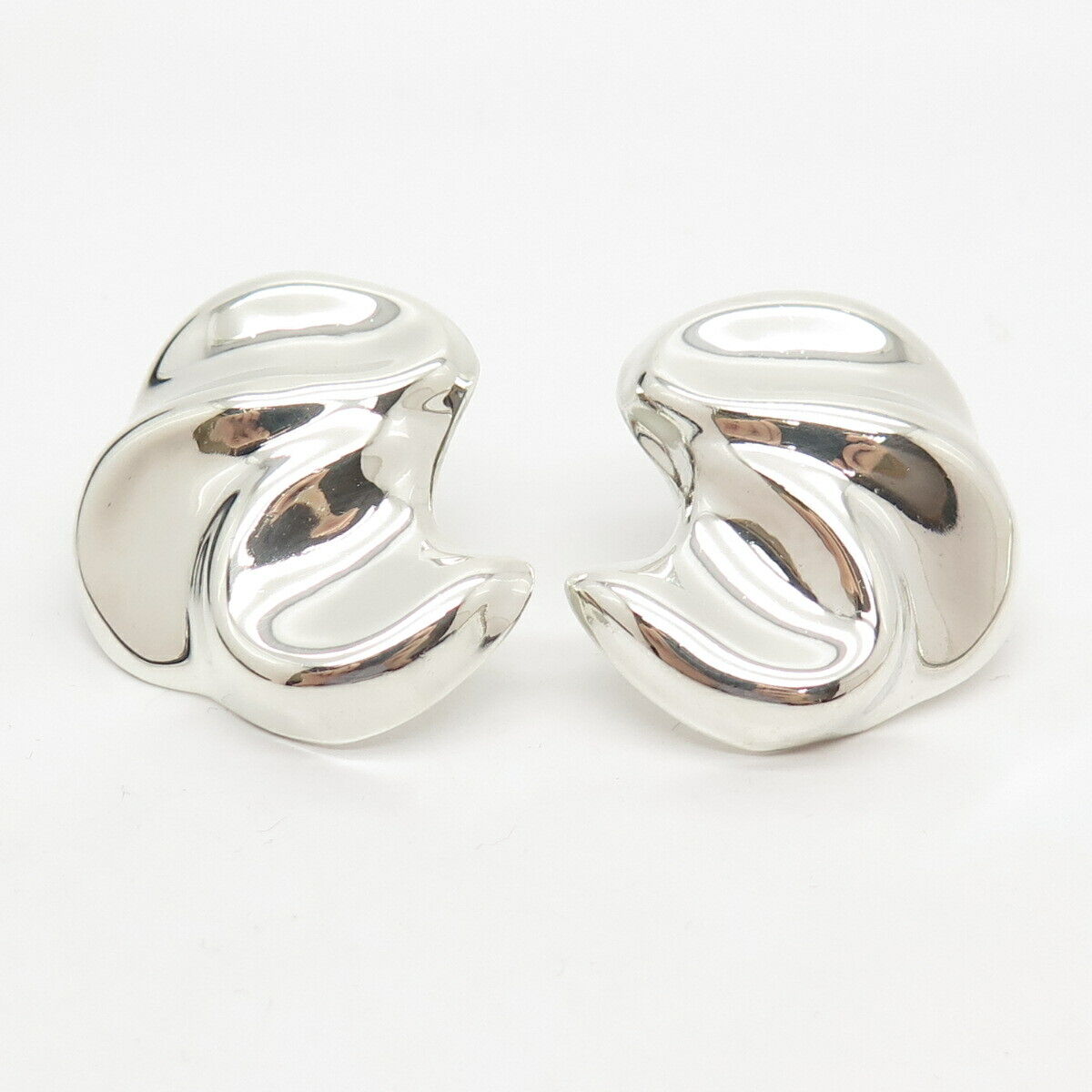 925 Sterling Silver Vintage Mexico Modernist Earrings