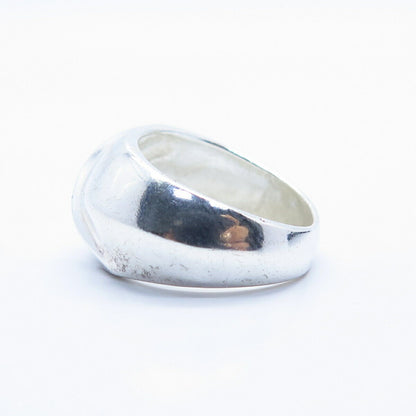 925 Sterling Silver Vintage Modernist Ring Size 6