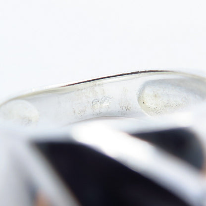 925 Sterling Silver Vintage Modernist Ring Size 6