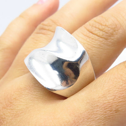 925 Sterling Silver Vintage Modernist Ring Size 6 1/4