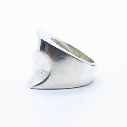 925 Sterling Silver Vintage Modernist Ring Size 6 1/4