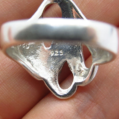 925 Sterling Silver Vintage Modernist Ring Size 6 3/4