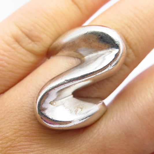 925 Sterling Silver Vintage Wavy Ring Size 6 1/4