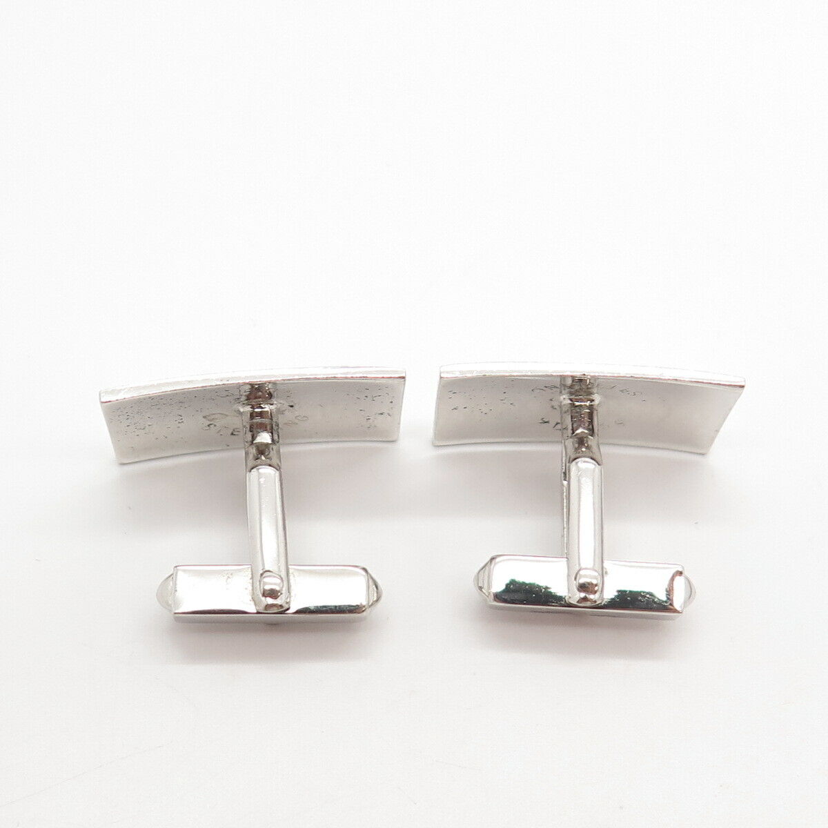 925 Sterling Silver Vintage Swank Inc. Striped Cufflinks