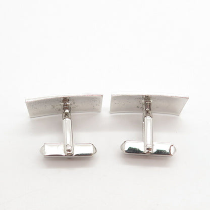 925 Sterling Silver Vintage Swank Inc. Striped Cufflinks