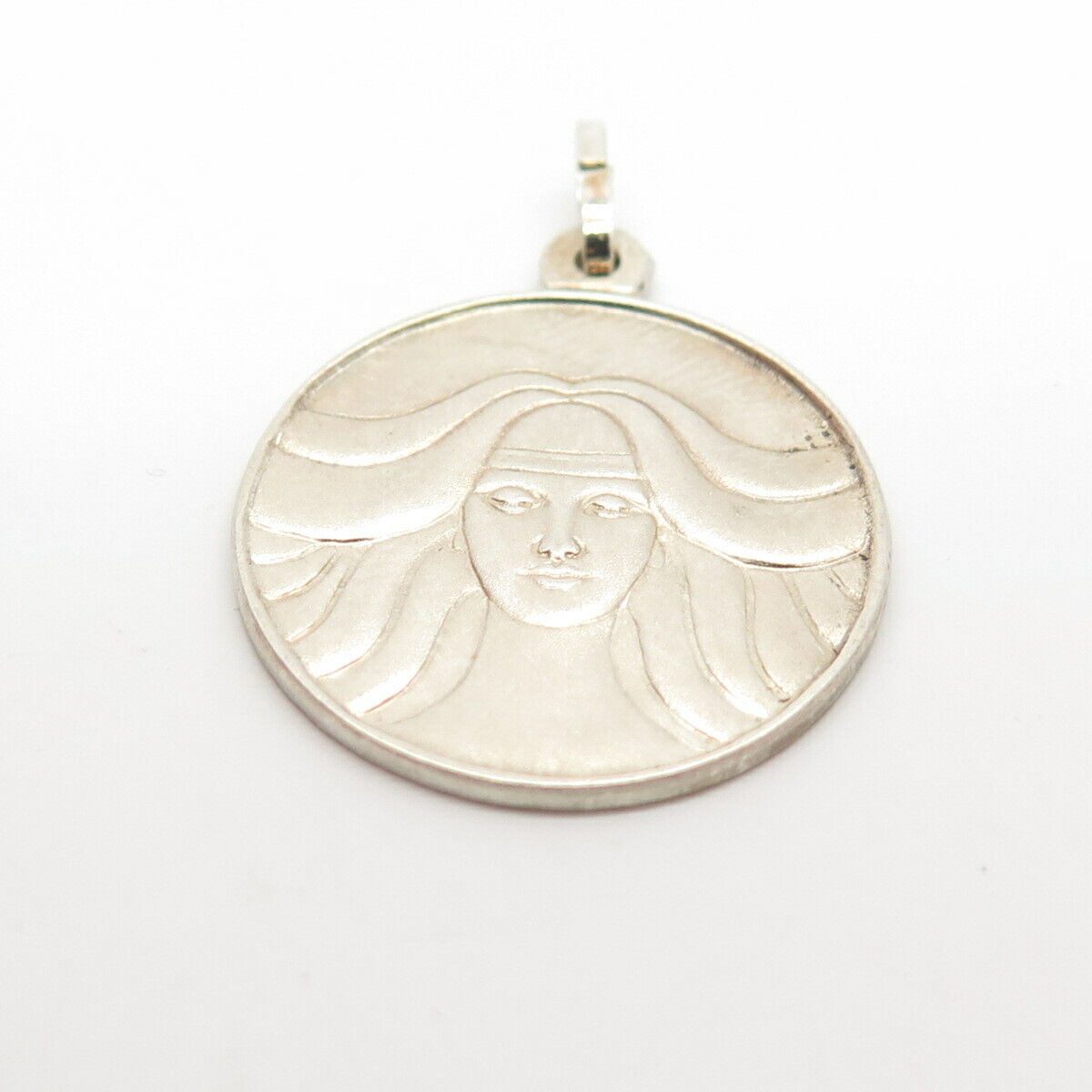 800 Silver Vintage Panigal Woman Round Pendant