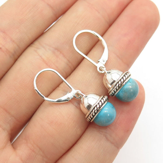 925 Sterling Silver Faux Pearl Dangling Earrings