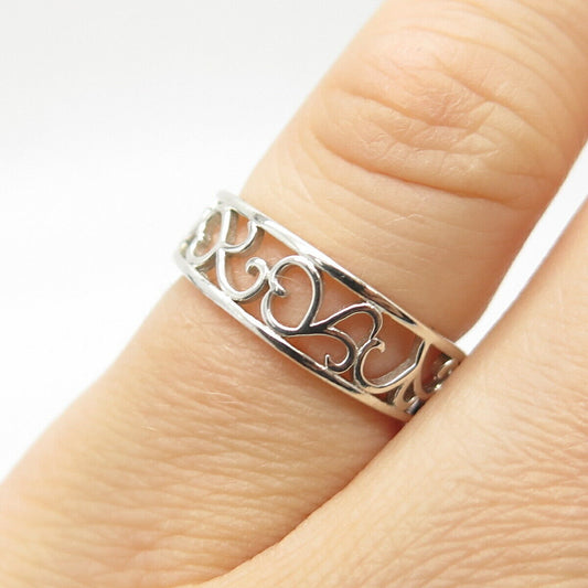 925 Sterling Silver Vintage Ornate Gap Ring Size 5