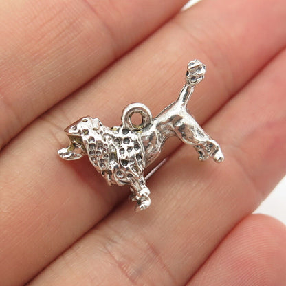 925 Sterling Silver Vintage Poodle Dog Charm Pendant