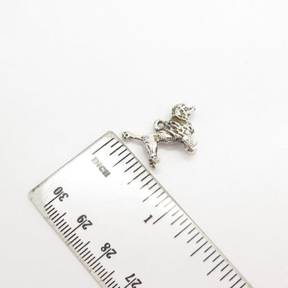 925 Sterling Silver Vintage Poodle Dog Charm Pendant