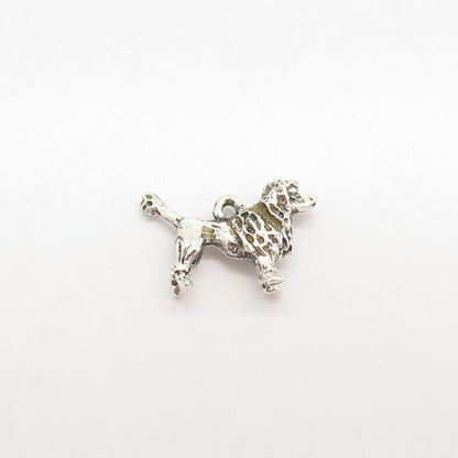 925 Sterling Silver Vintage Poodle Dog Charm Pendant