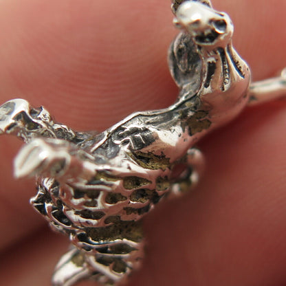 925 Sterling Silver Vintage Poodle Dog Charm Pendant