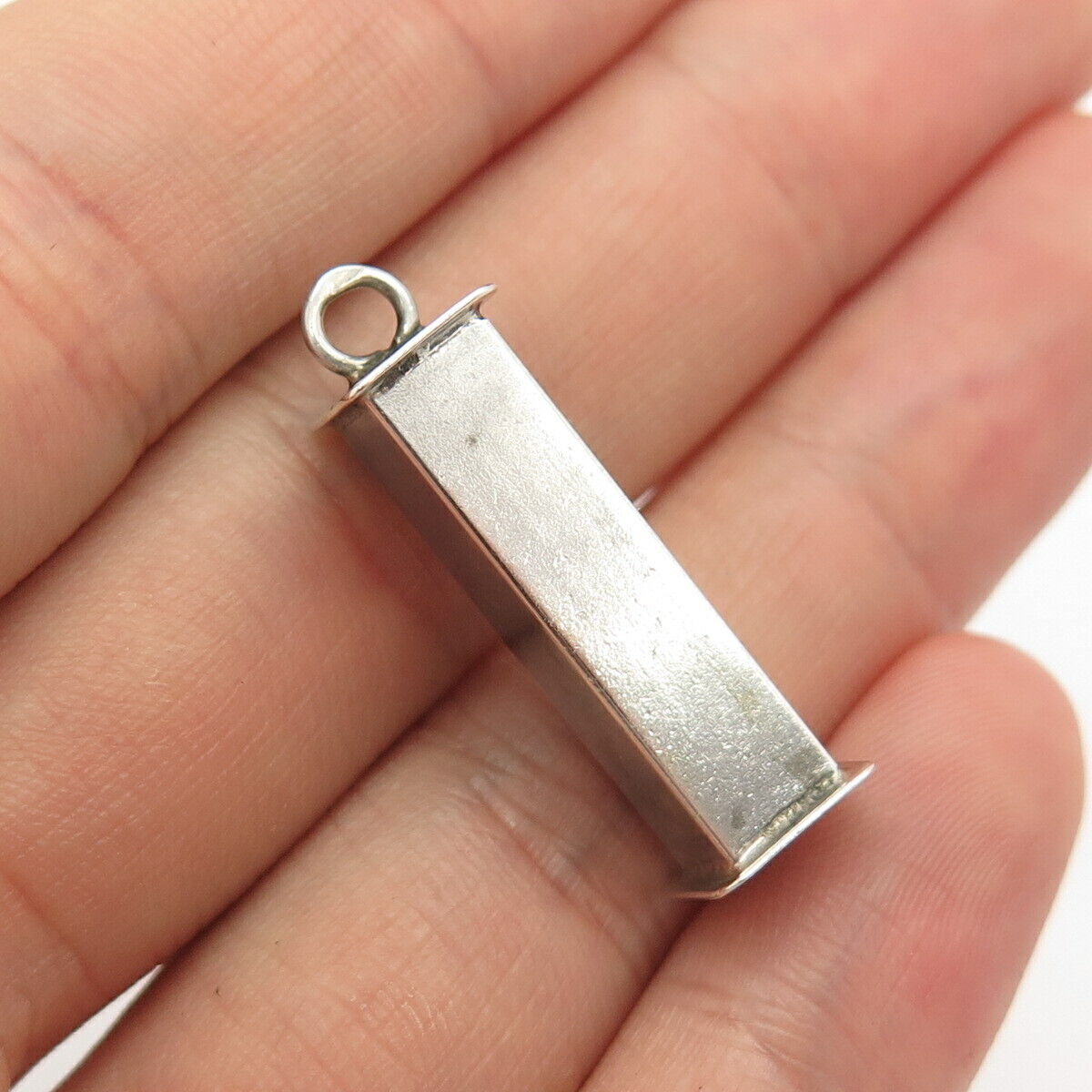 925 Sterling Silver Vintage Textured Bar Pendant