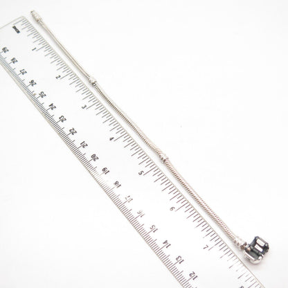 925 Sterling Silver Vintage Pandora Herringbone Station Link Bracelet 7 1/2"