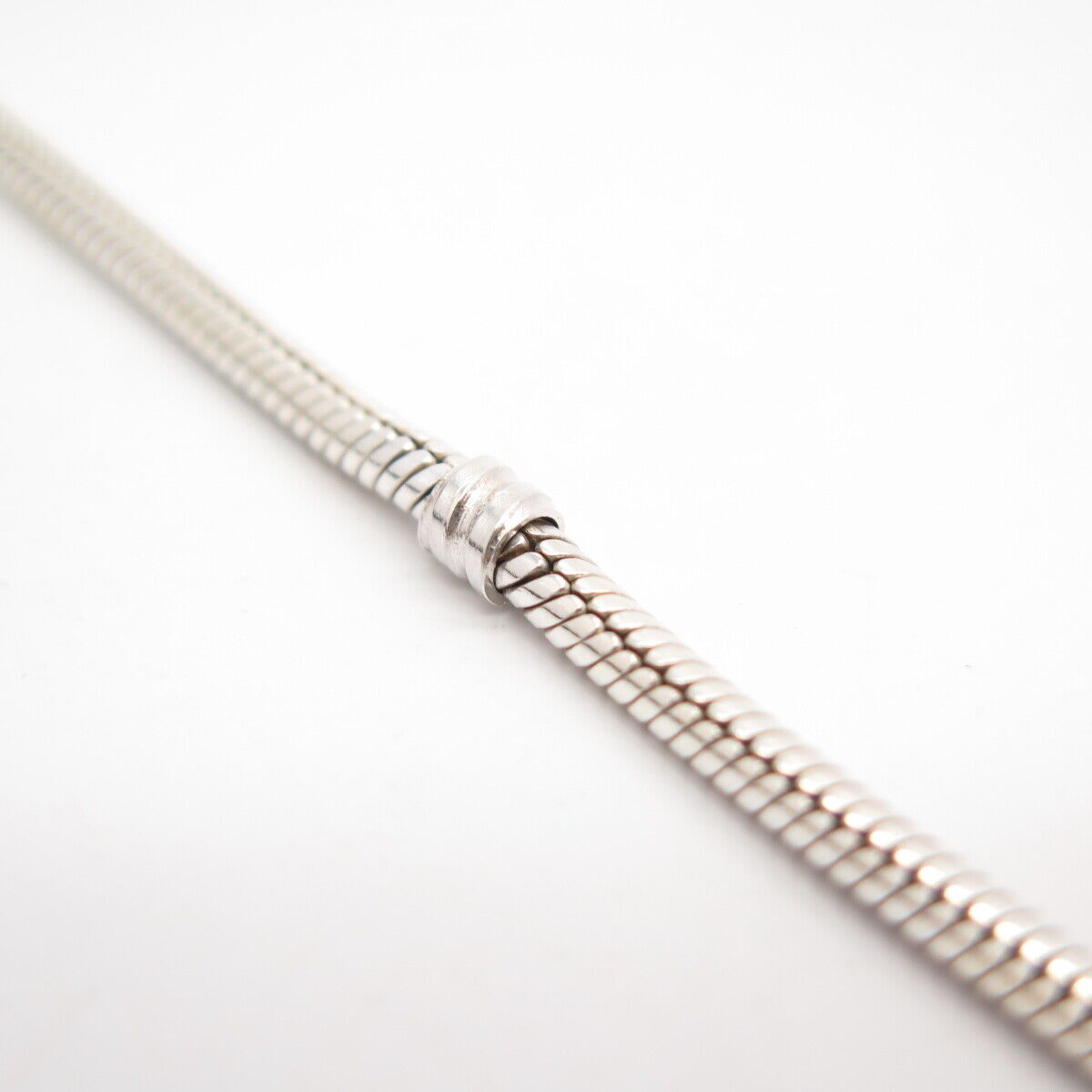 925 Sterling Silver Vintage Pandora Herringbone Station Link Bracelet 7 1/2"