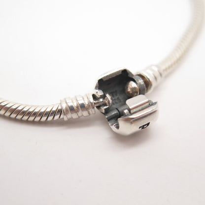925 Sterling Silver Vintage Pandora Herringbone Station Link Bracelet 7 1/2"