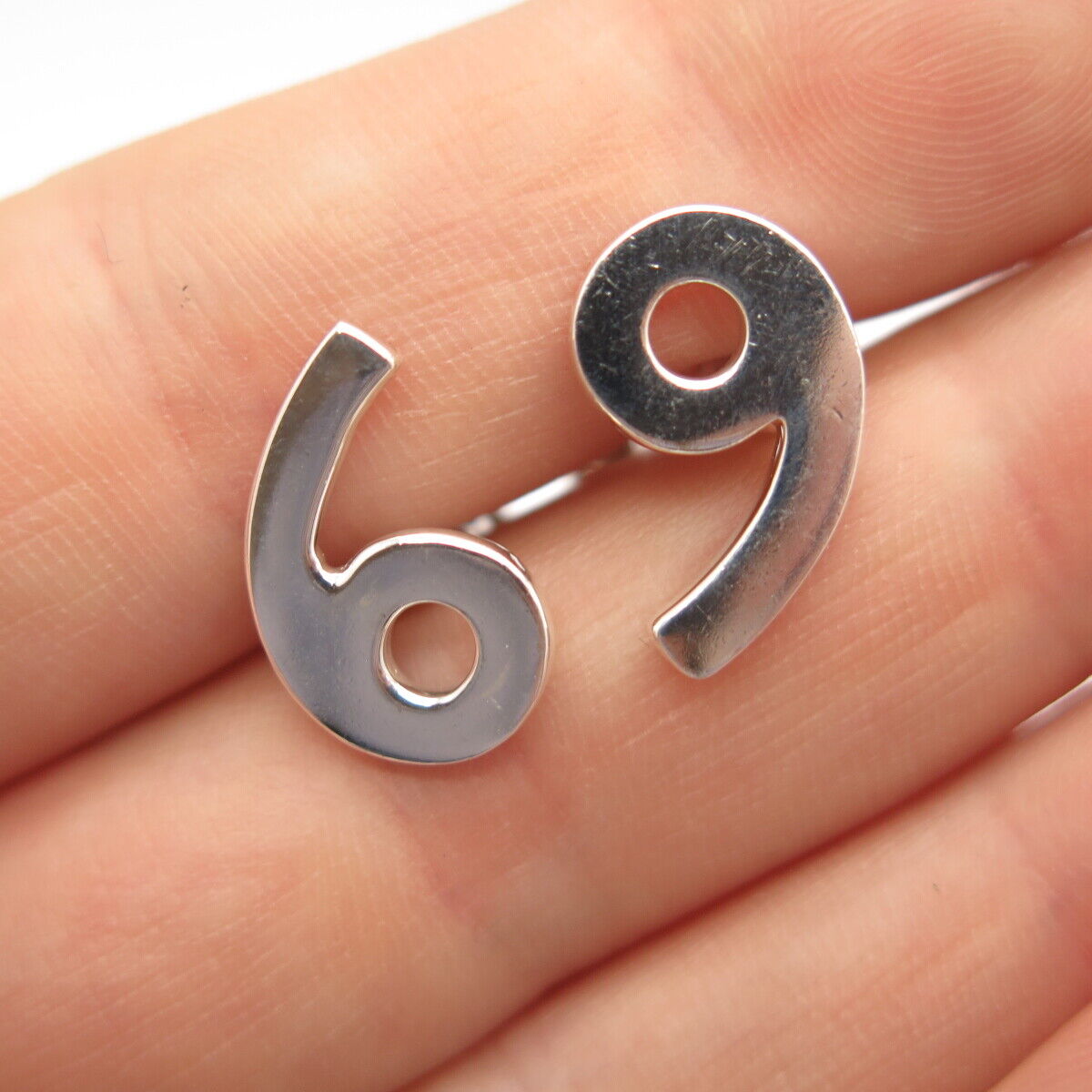 925 Sterling Silver Vintage 6/8 Lucky Number Cufflinks