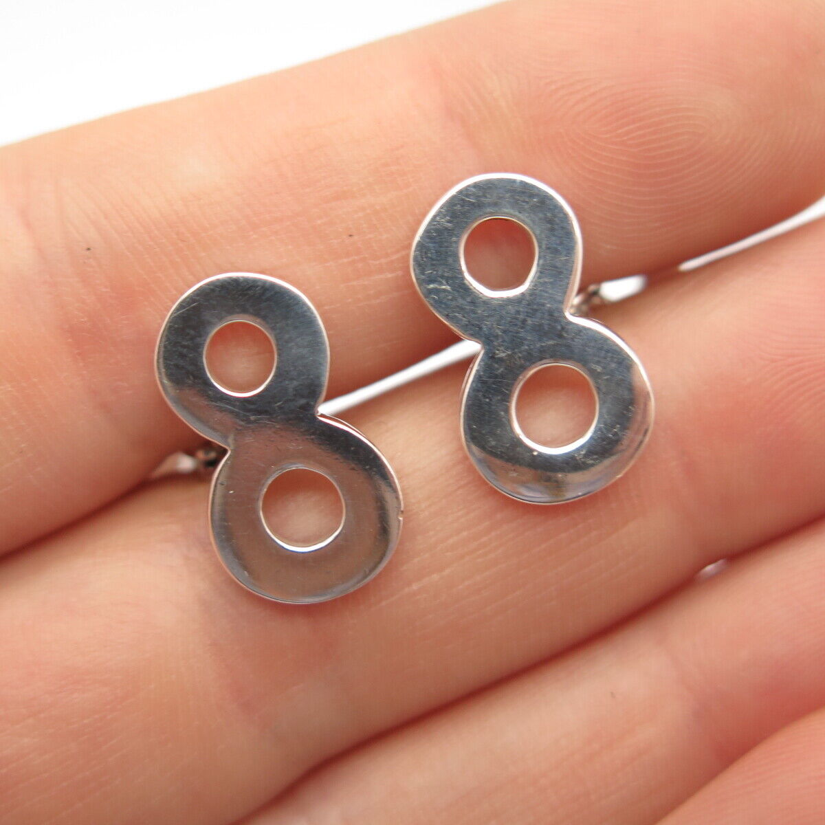 925 Sterling Silver Vintage 6/8 Lucky Number Cufflinks