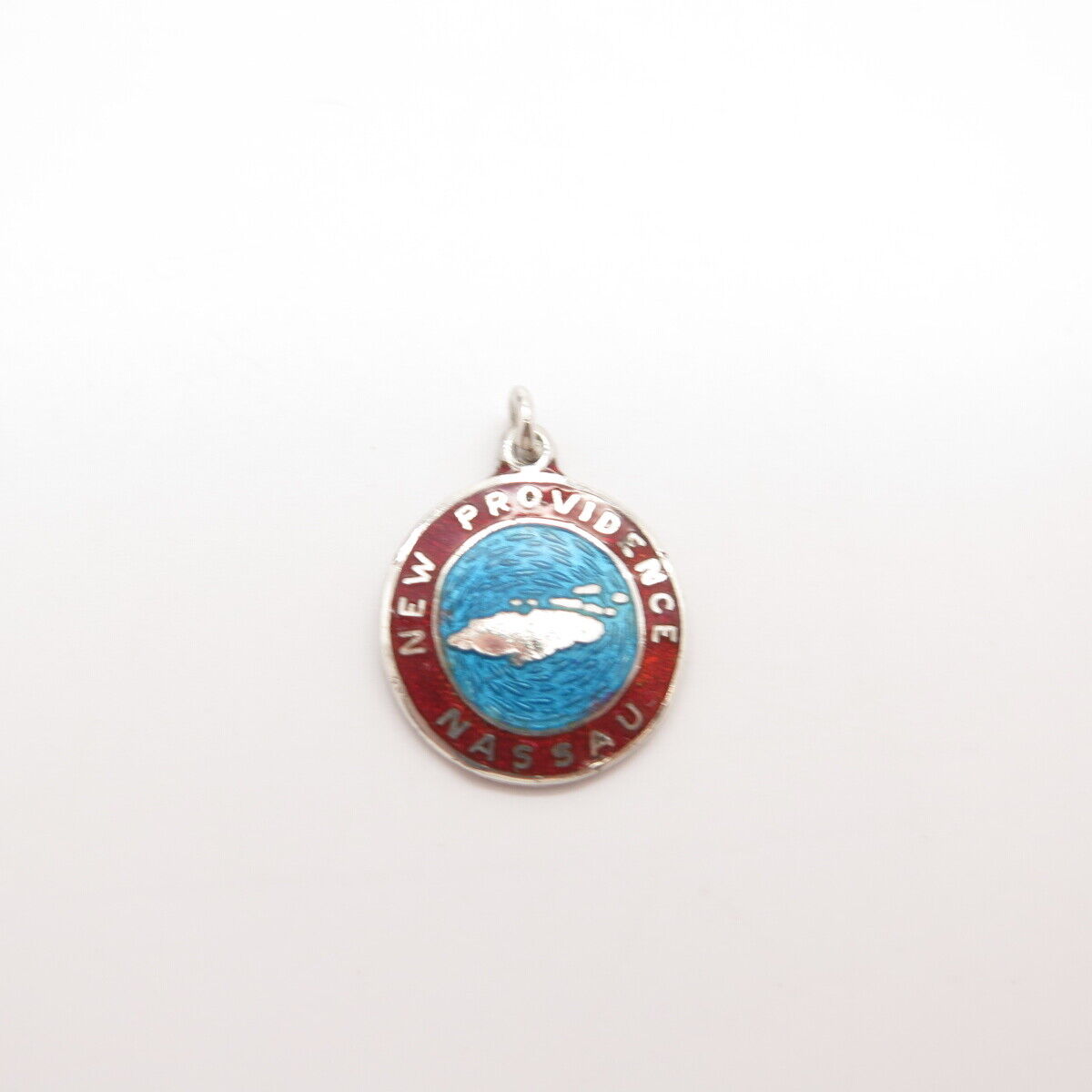 925 Sterling Silver Vintage BMCo Enamel New Providence Nassau Charm Pendant