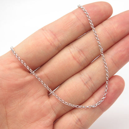 925 Sterling Silver Italy Rolo Chain Necklace 17"