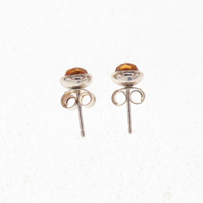 Pandora 925 Sterling Silver Real Citrine November Birthstone Stud Earrings