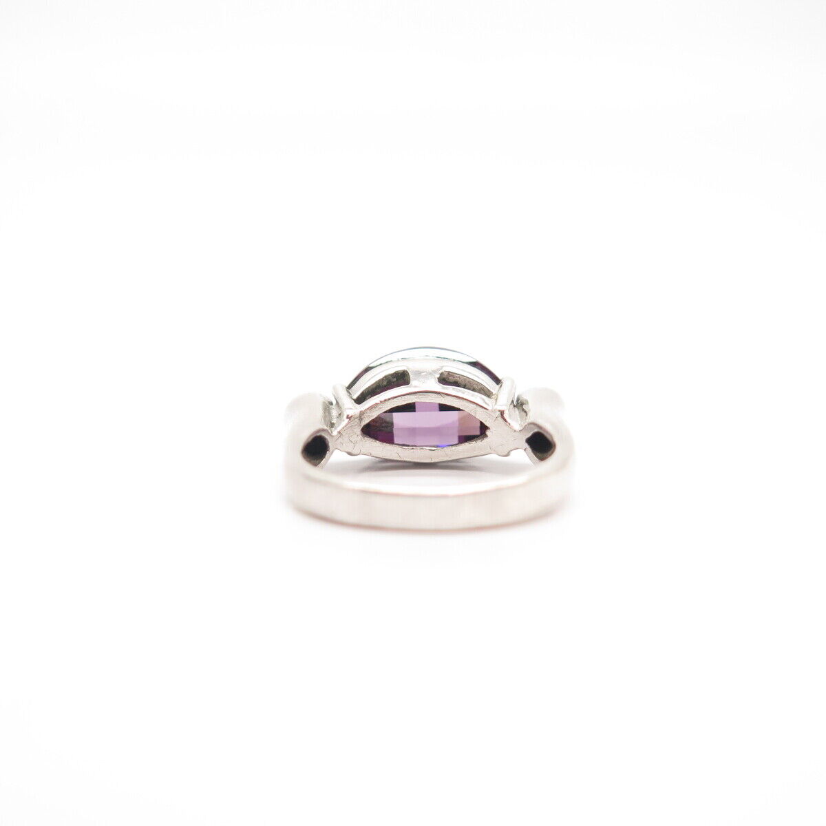 925 Sterling Silver 2-Tone Vintage C Z Oval Ring Size 7