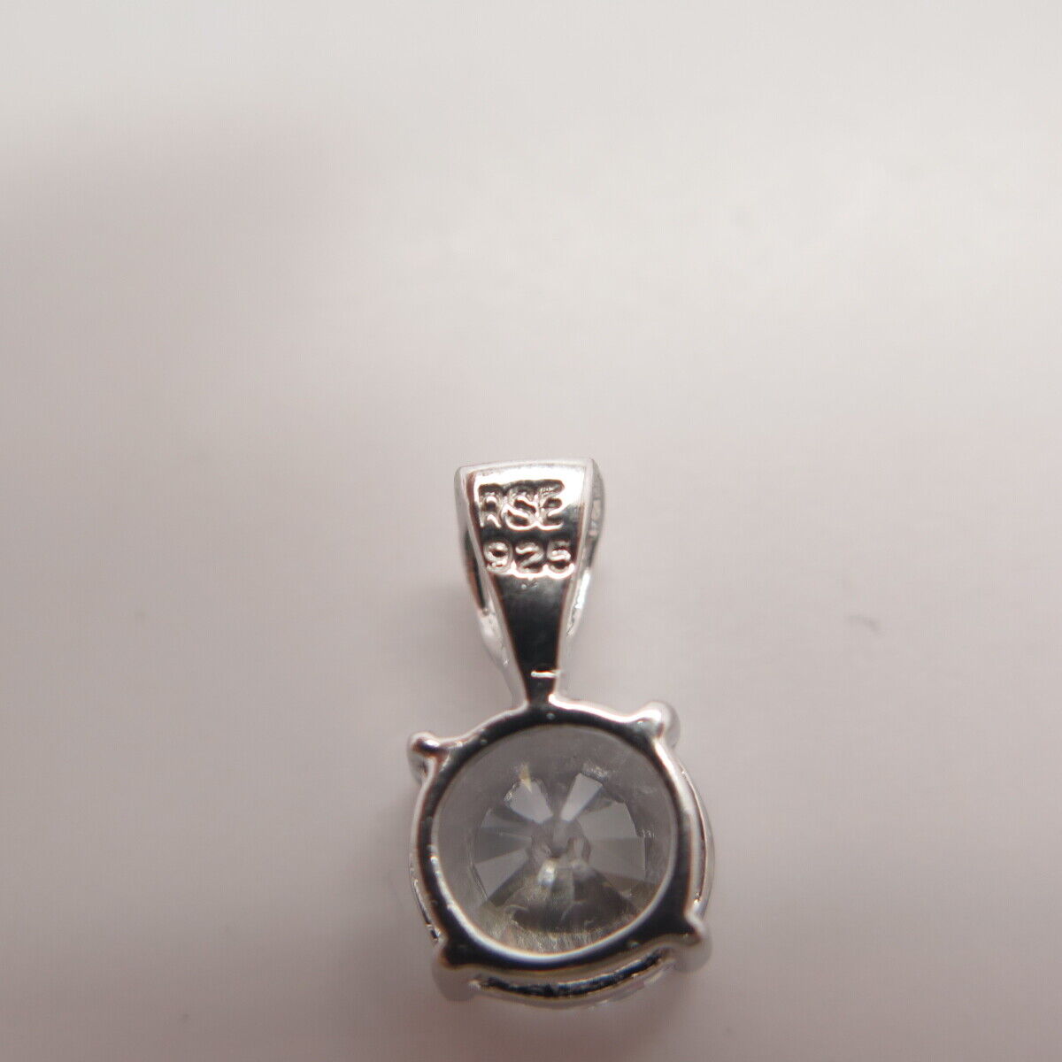 925 Sterling Silver Vintage Robert Seeman Round-Cut C Z Charm Pendant