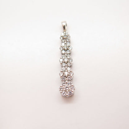 925 Sterling Silver Pave C Z Wand Pendant