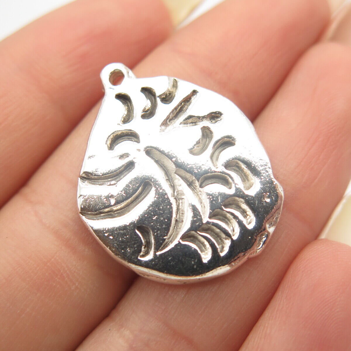 925 Sterling Silver Vintage Abstract Modernist Pendant