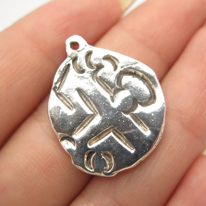 925 Sterling Silver Vintage Abstract Modernist Pendant