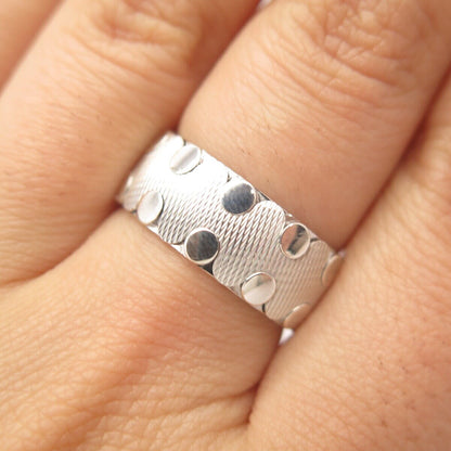 925 Sterling Silver Neos Striped Band Ring Size 7