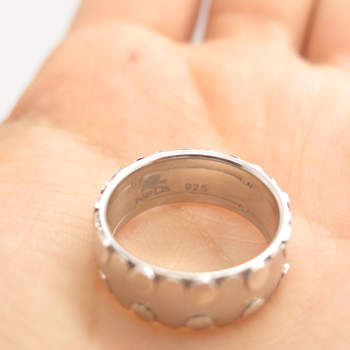 925 Sterling Silver Neos Striped Band Ring Size 7