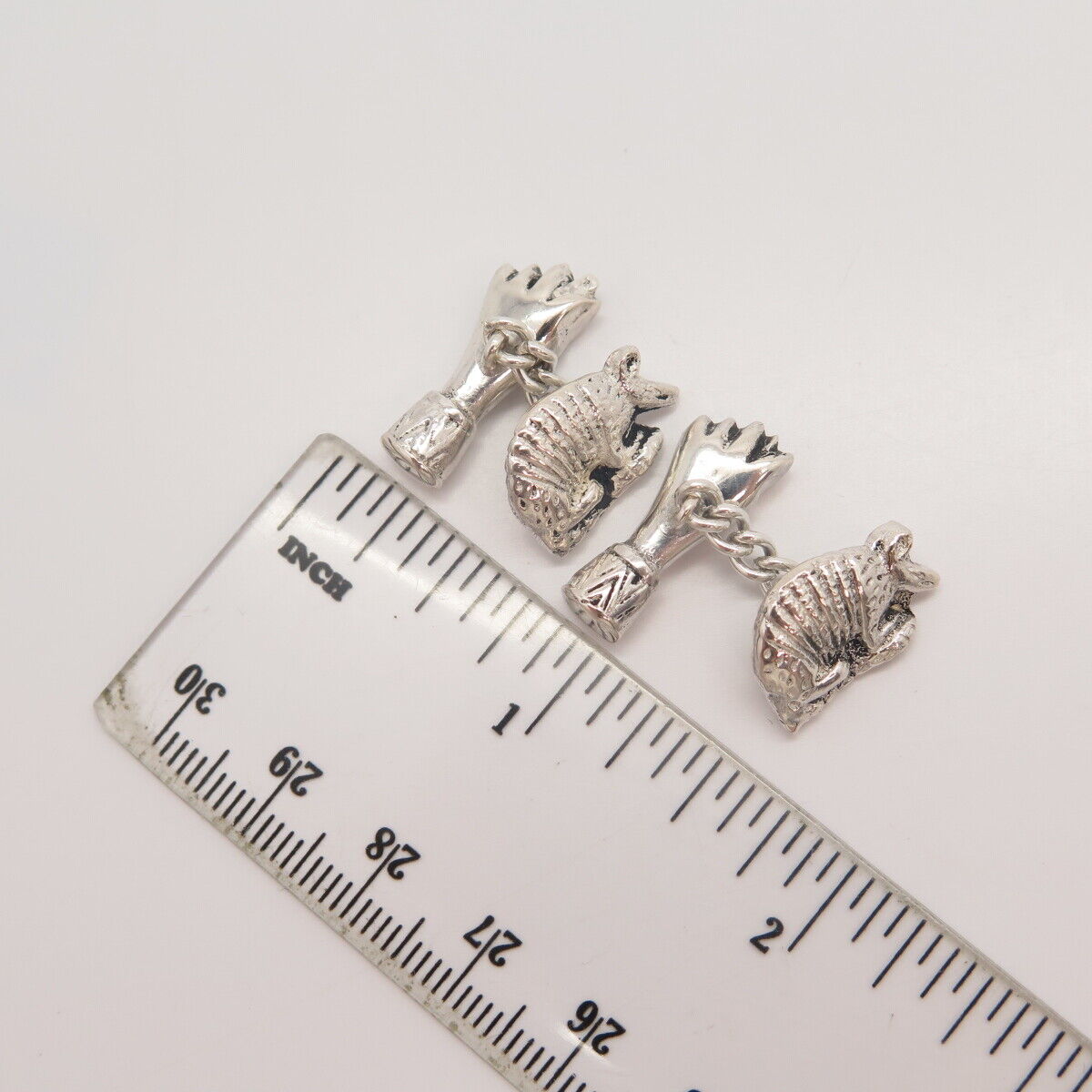 925 Sterling Silver Vintage Armadillos Men's Cufflinks