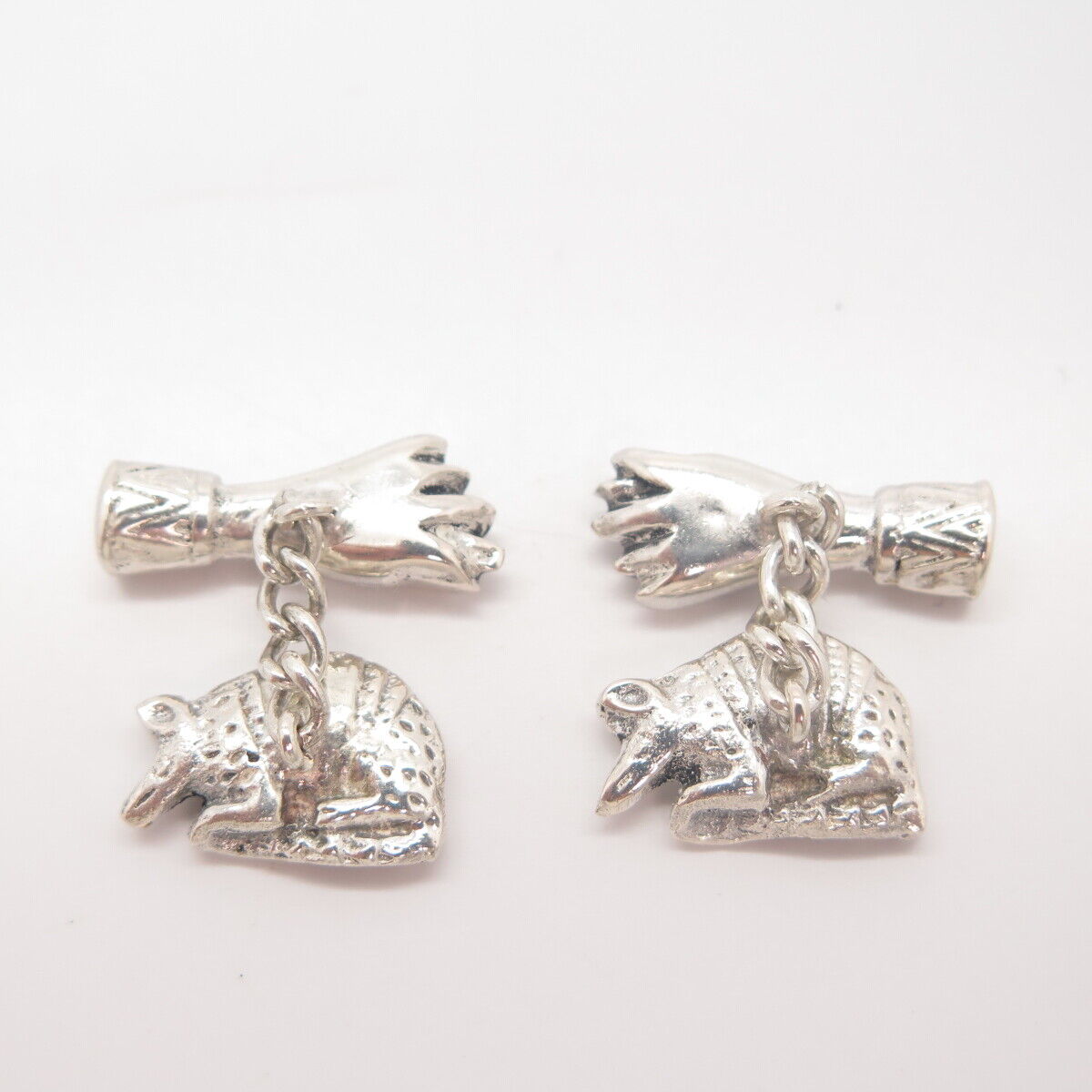 925 Sterling Silver Vintage Armadillos Men's Cufflinks