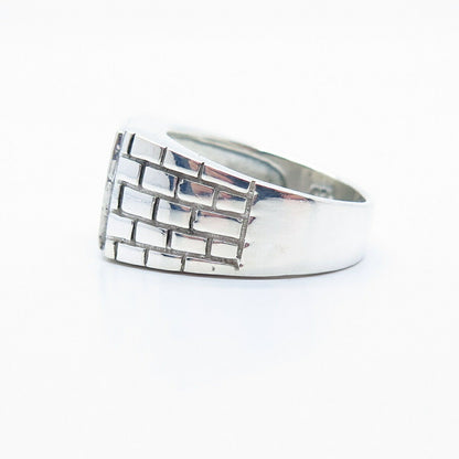 925 Sterling Silver Vintage C Z Men's Ring