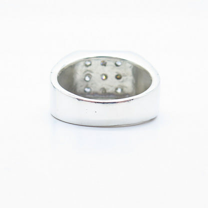 925 Sterling Silver Vintage C Z Men's Ring