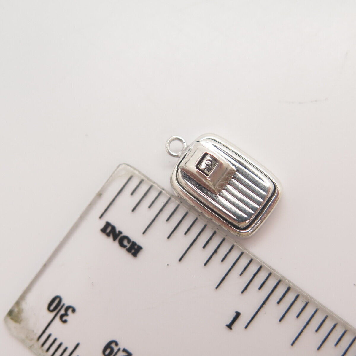 925 Sterling Silver Vintage Striped Movanle Charm Pendant