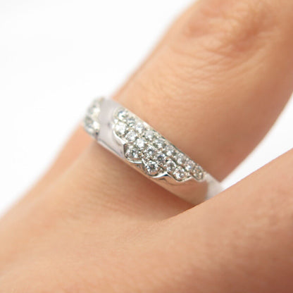925 Sterling Silver Pave C Z Ring Size 7