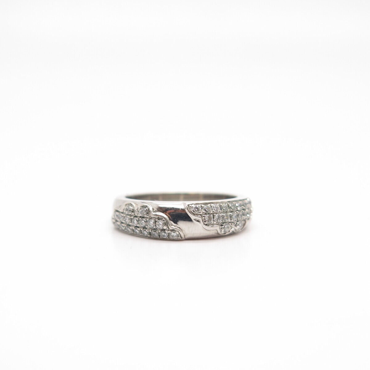 925 Sterling Silver Pave C Z Ring Size 7