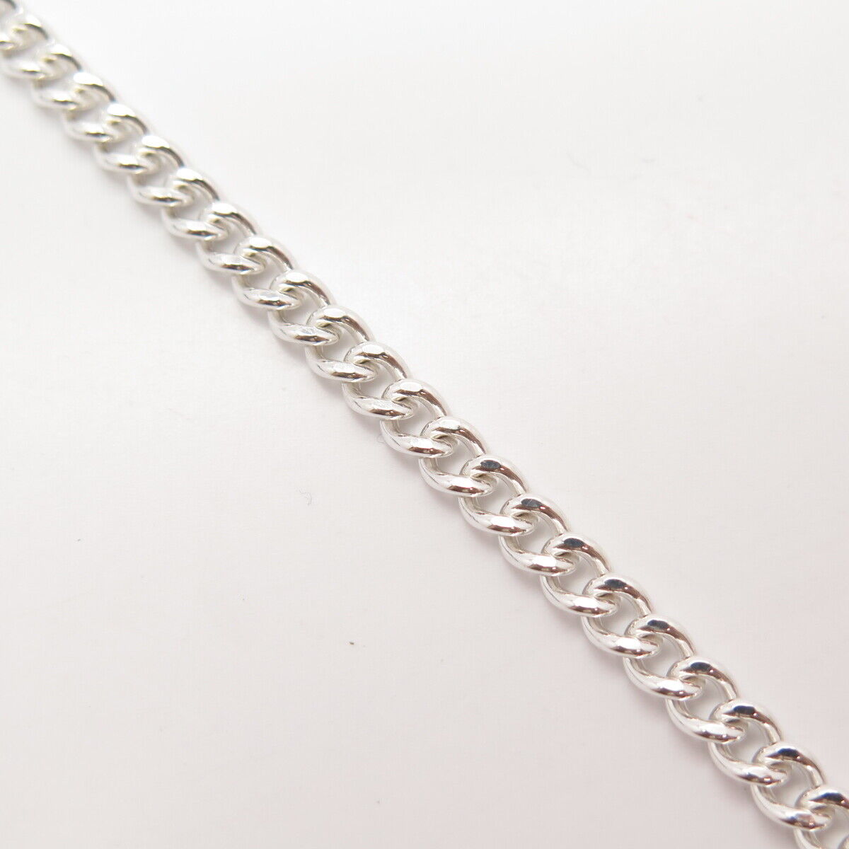 925 Sterling Silver Vintage Cable Link Bracelet 7 3/4"