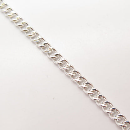 925 Sterling Silver Vintage Cable Link Bracelet 7 3/4"